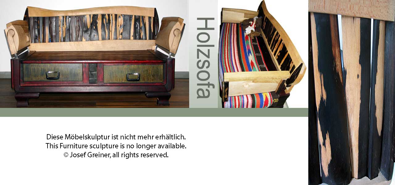 Holzsofa Sofa Unikat